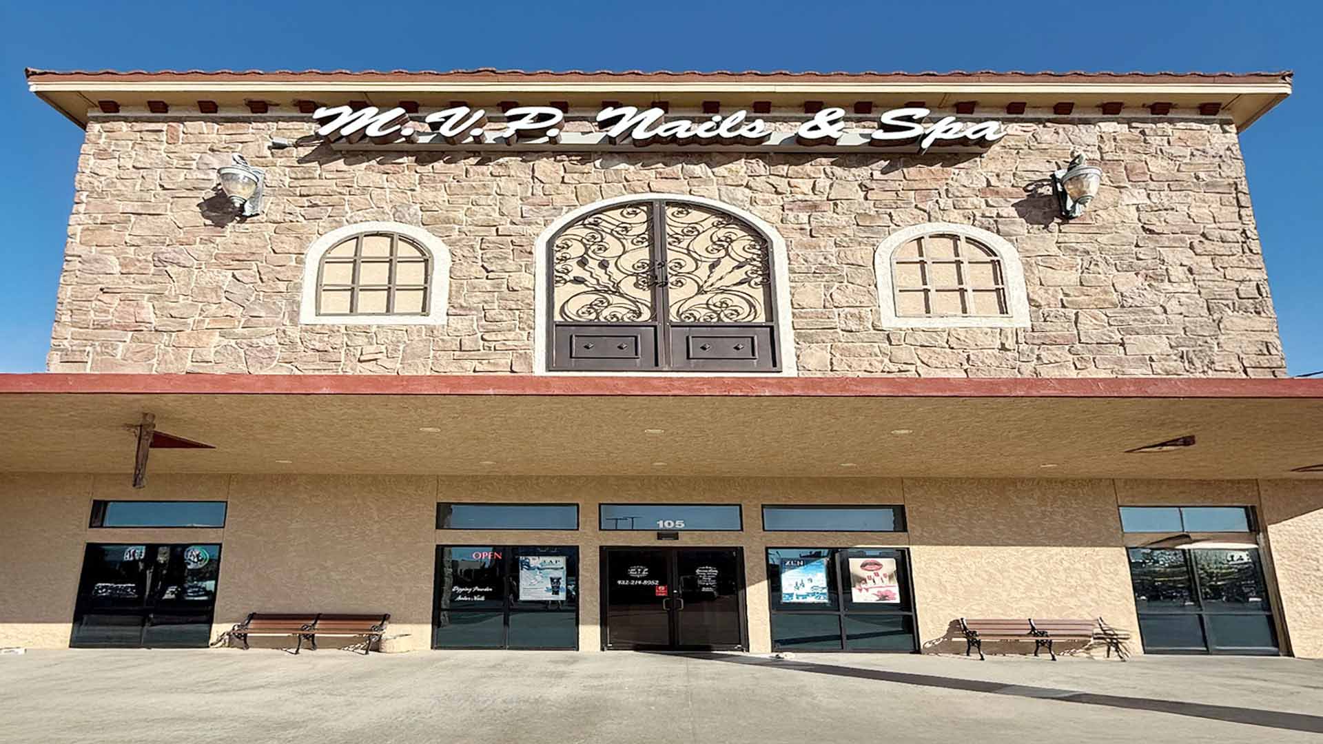  Front view of M.V.P. Nails & Spa in Odessa, TX — showing the nail salon storefront and signage with a clean, welcoming entrance.